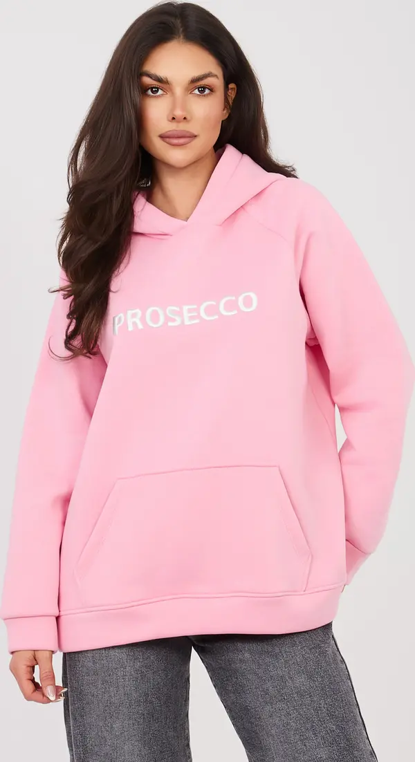 RUE PARIS Розов оувърсайз суитшърт Rue Paris