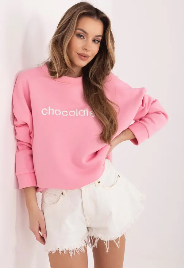 RUE PARIS Розов памучен суитшърт