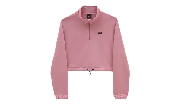 Vans Розов полар суитшърт Vans с цип и ляв десен