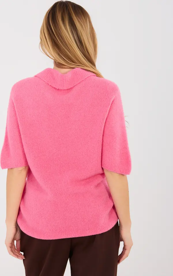 Italy Moda Розов пуловер с къс ръкав