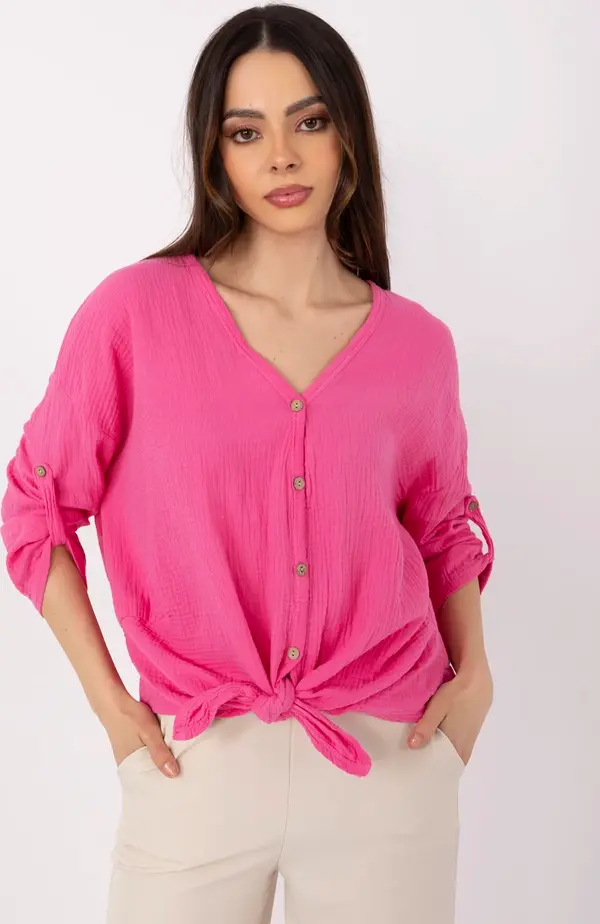 Italy Moda Розова блуза с къс ръкав