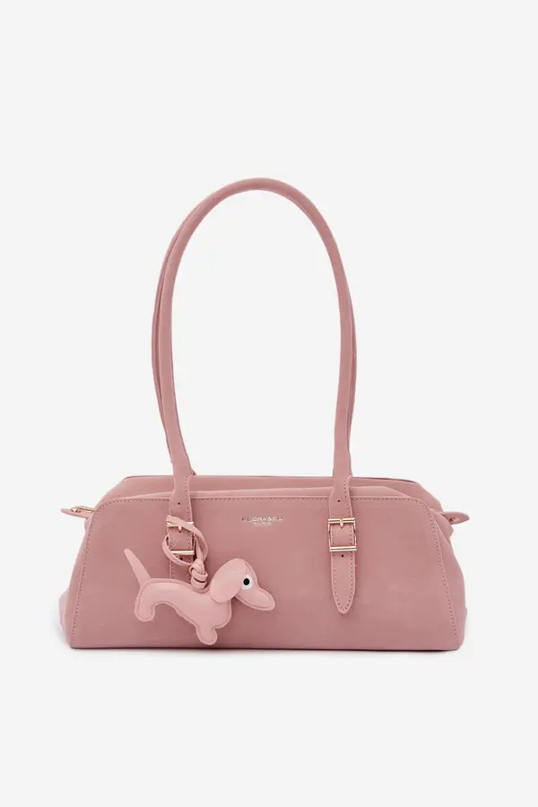 FLORA & CO Розова еко велурена чанта Flora&amp;Co Noely