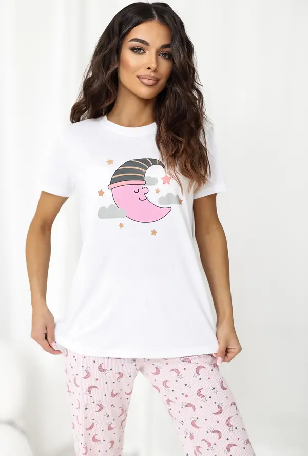 Calimera Розова памучна пижама с пантофи