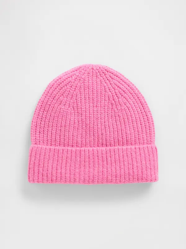 GAP Розова плетена шапка CashSoft