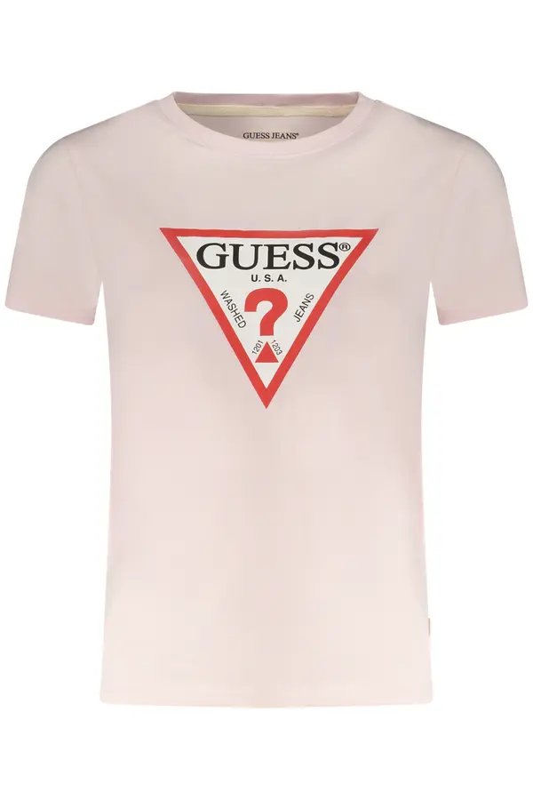 GUESS JEANS Розова тениска с къс ръкав