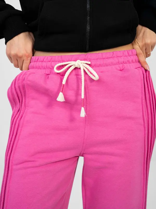 Factory Price Розови спортни панталони с бяла дантела