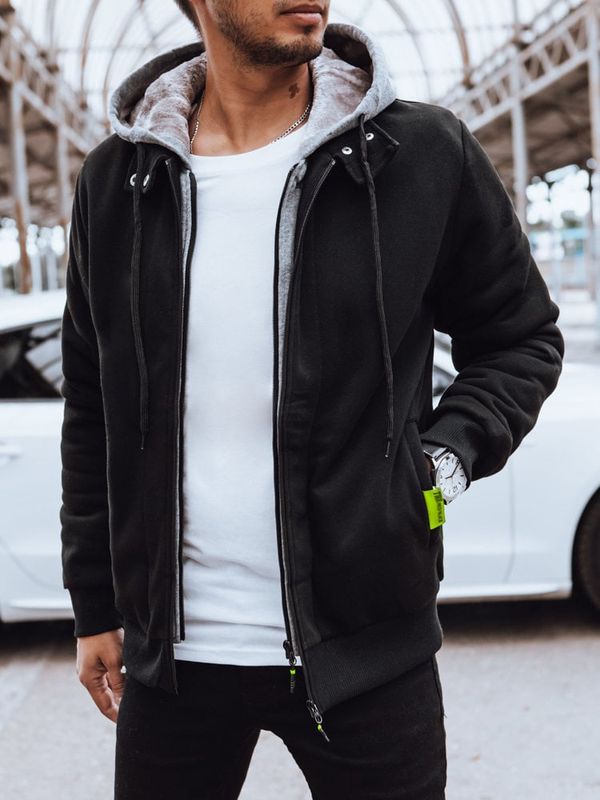 DStreet Rozpinana bluza męska ocieplana  czarna Dstreet