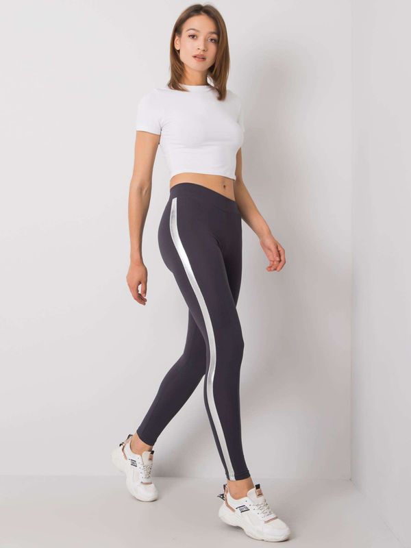 Fashionhunters RUE PARIS Graphite & Gold Leggings