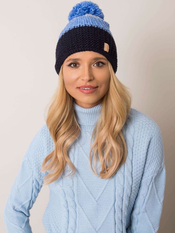 Fashionhunters RUE PARIS Ladies Dark Blue and Orange Cap