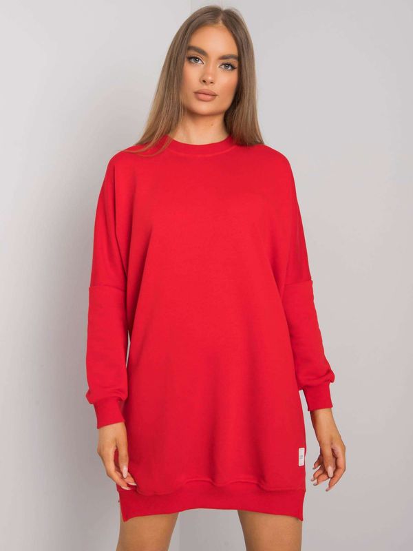 Fashionhunters RUE PARIS Lady's Red Cotton Dress