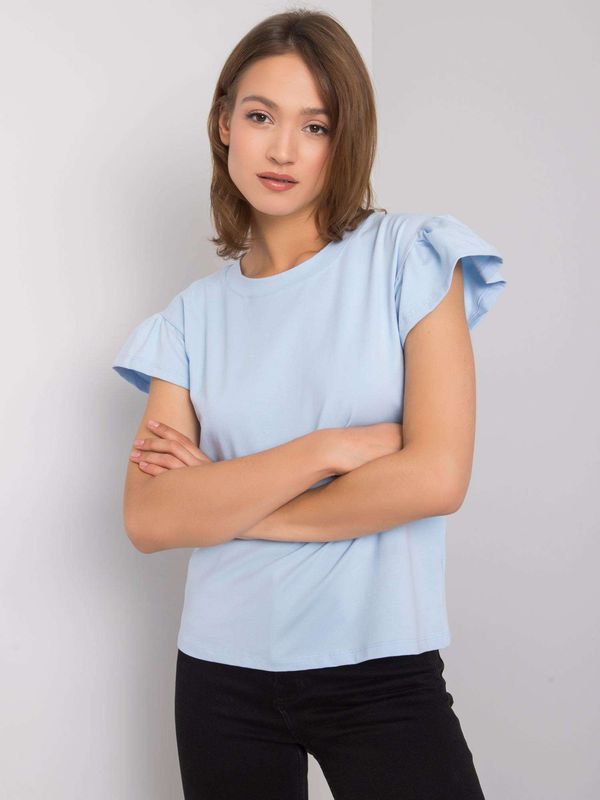 Fashionhunters RUE PARIS Light blue cotton blouse