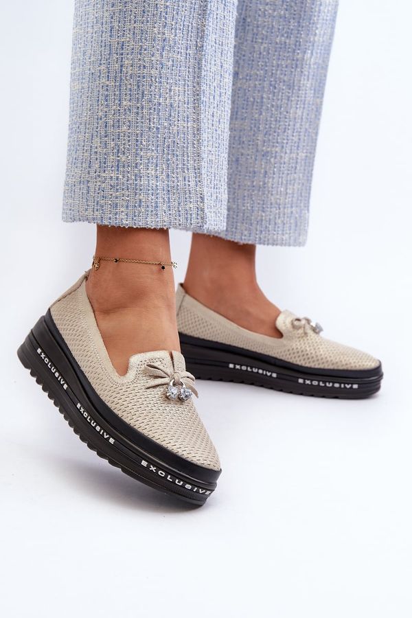 S. BARSKI S. BARSKI Блестящи дамски кожени мокасини на платформа S.Barski