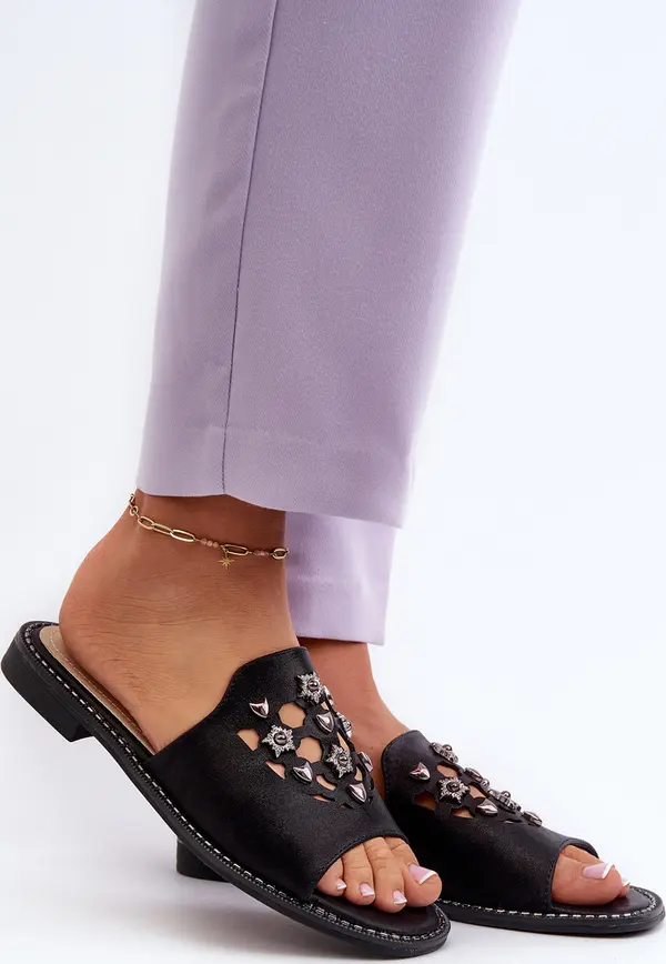 S. BARSKI S. BARSKI Блестящи дамски сандали с декорации S.Barski