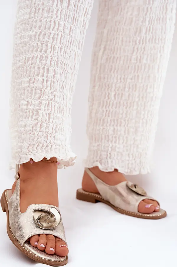 S. BARSKI S. BARSKI Блестящи дамски сандали с декорация S.Barski