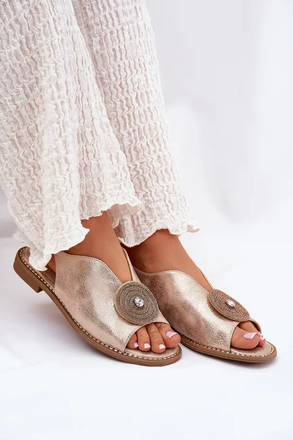 S. BARSKI S. BARSKI Блестящи Дамски Сандали С Декоративен Детайл S.Barski