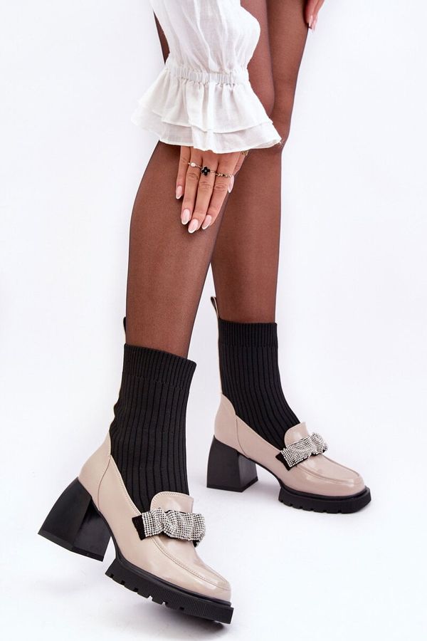 S. BARSKI S. BARSKI Дамски чорапи на ток Бежови SBarski