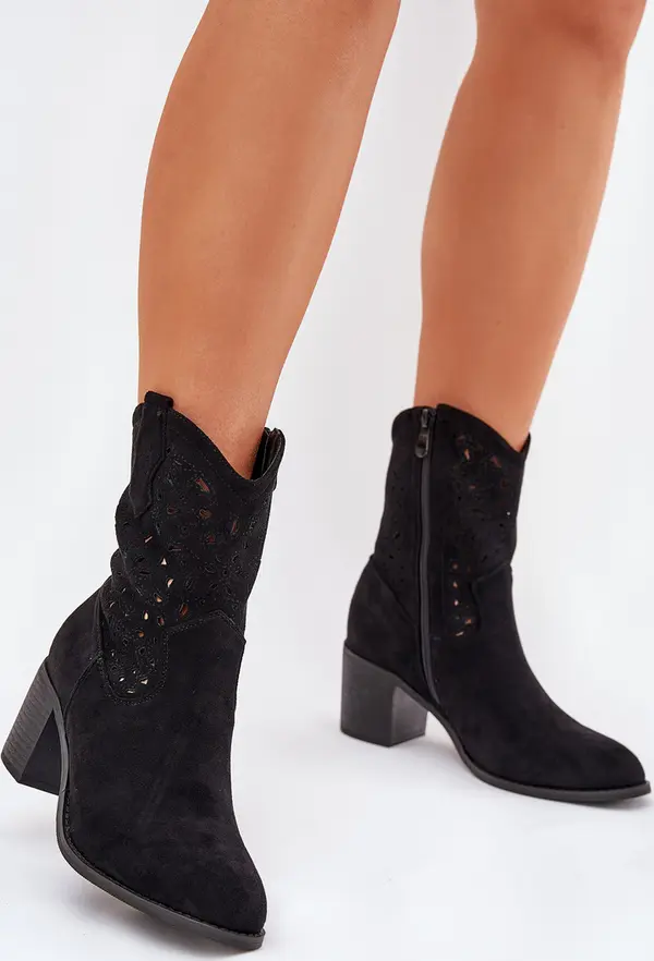 S. BARSKI S. BARSKI Дамски Ковбойски Ботуши На Ток Ажурни S.Barski