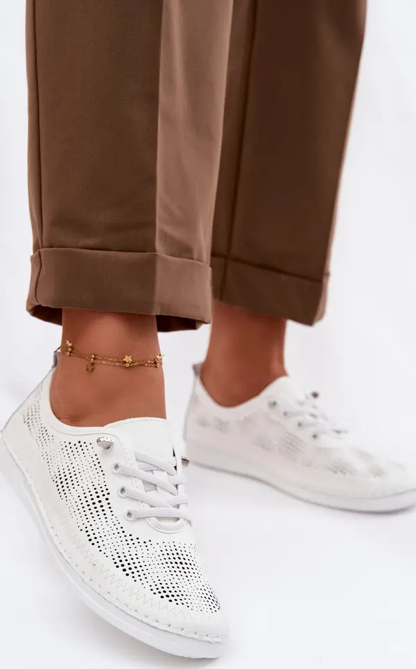 S. BARSKI S. BARSKI Дамски кожени мокасини с дишащ модел