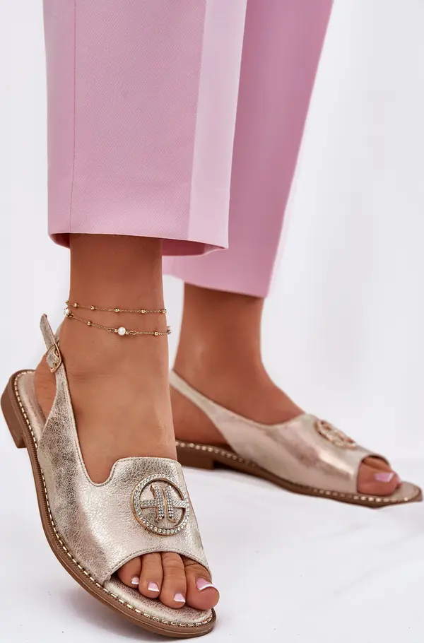 S. BARSKI S. BARSKI Дамски сандали на плосък ток с декорация S.Barski