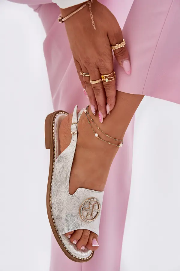 S. BARSKI S. BARSKI Дамски Сандали На Плосък Ток С Декорация S.Barski