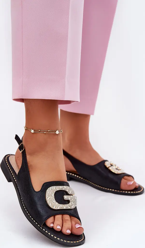 S. BARSKI S. BARSKI Дамски Сандали С Декоративен Детайл Черни S.Barski