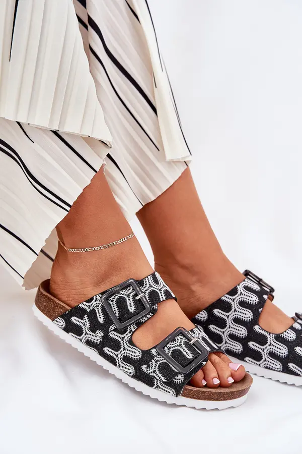 S. BARSKI S. BARSKI Дамски Сандали С Катарами И Блестящи Черни S.Barski