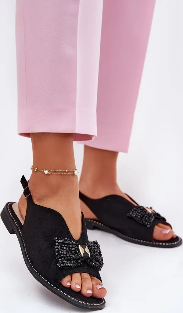 S. BARSKI S. BARSKI Дамски Сандали С Панделка На Плосък Ток S.Barski