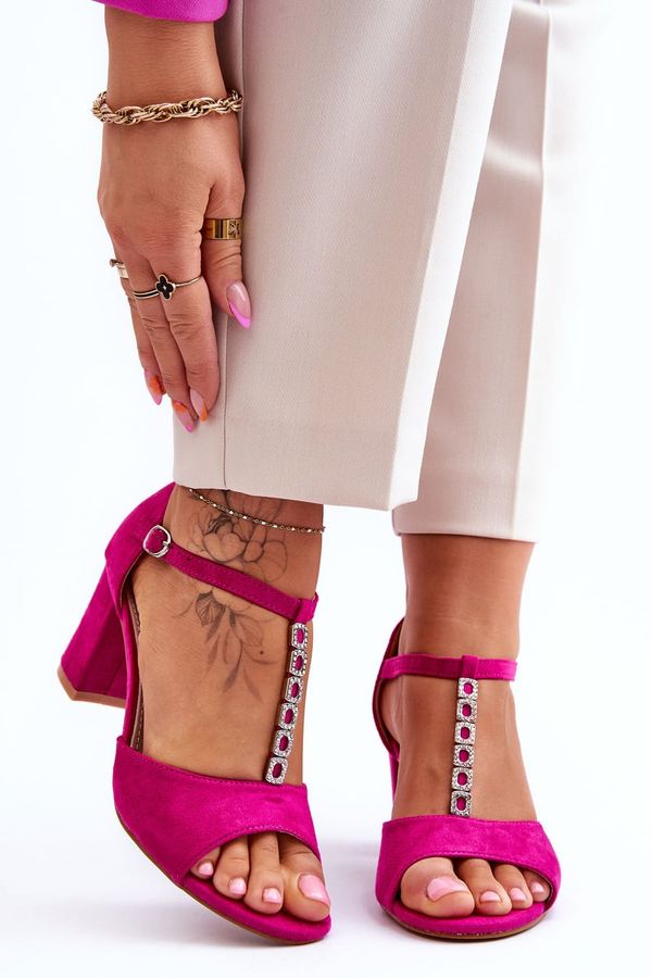 S. BARSKI S. BARSKI Дамски велурени сандали на ток във цвят на флора