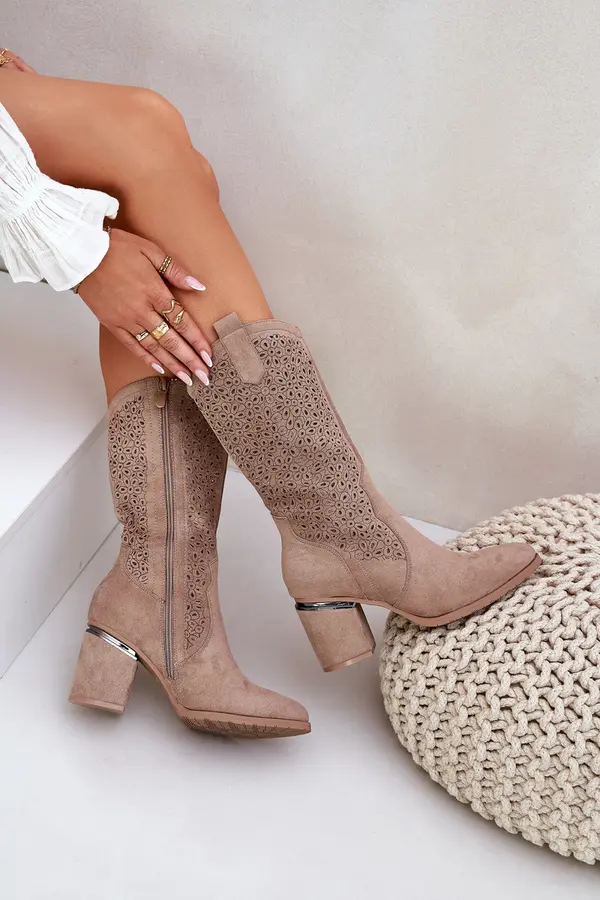 S. BARSKI S. BARSKI Дизайнерски Ковбойски Ботуши До Половината На Прасците S.Barski