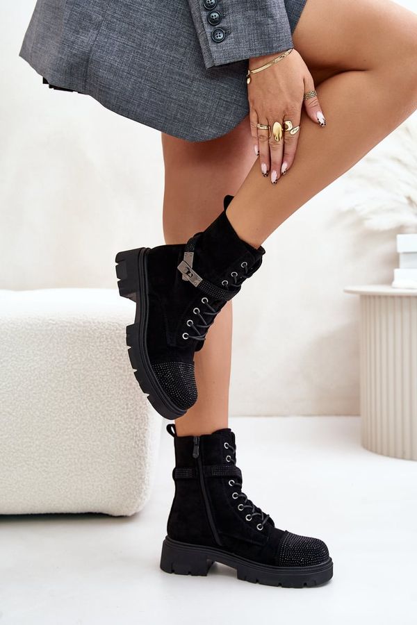 S. BARSKI S. BARSKI Изолирани ботуши работни с декорация черни S.Barski