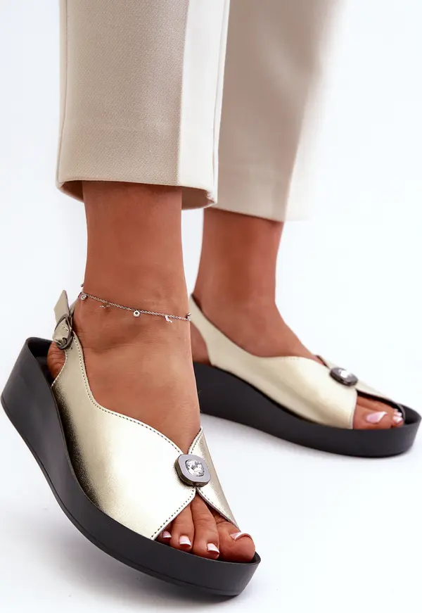 S. BARSKI S. BARSKI Кожени Дамски Сандали На Котур И Платформа С.Барски