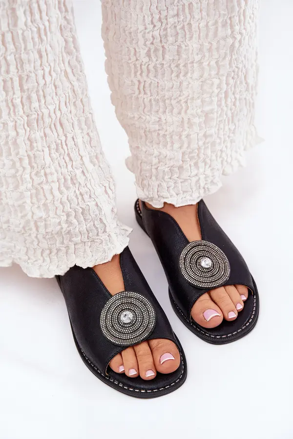 S. BARSKI S. BARSKI Лъскави Дамски Сандали С Украсителен Детайл S.Barski