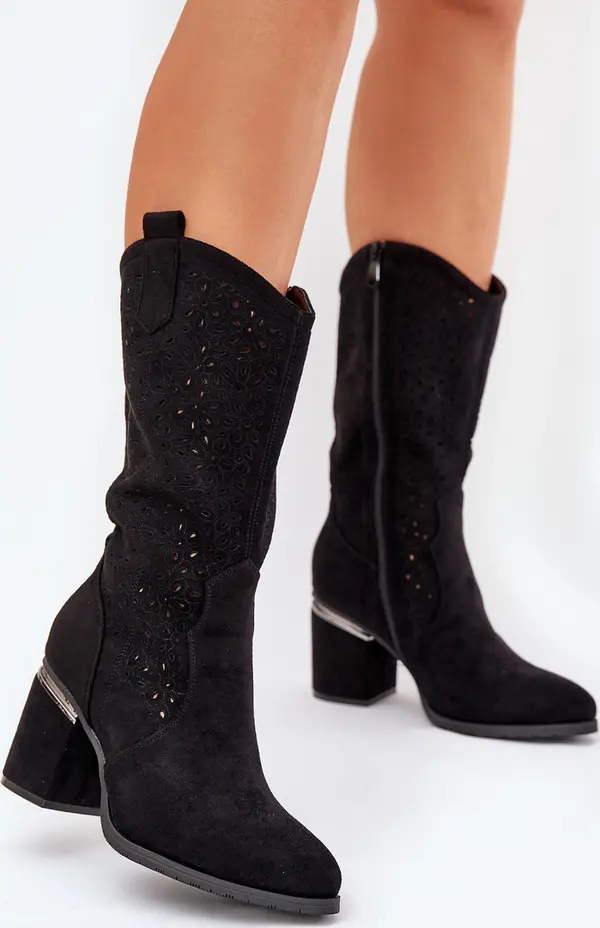 S. BARSKI S. BARSKI Перфорираните Ковбойски Боти до Половината На Прасците S.Barski