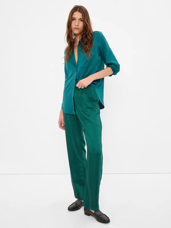 GAP Сатенени панталони GAP с висока талия