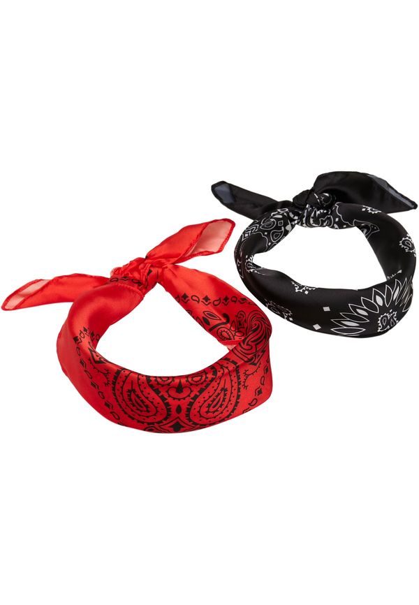 Urban Classics Accessoires Satin scarf 2-pack black/red