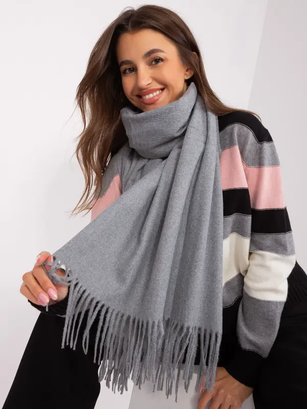 Wool Fashion Italia Scarf-AT-SZ-23185.73P-dark grey