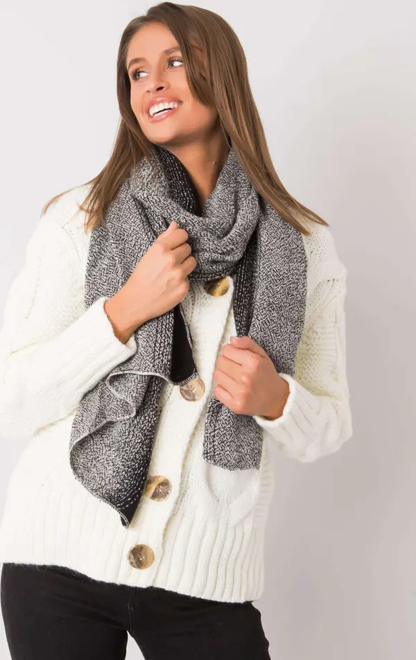 Wool Fashion Italia Scarf-AT-SZ-3899.91-black-white