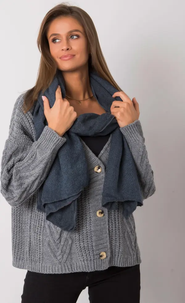 Wool Fashion Italia Scarf-AT-SZ-3899.91-dark blue