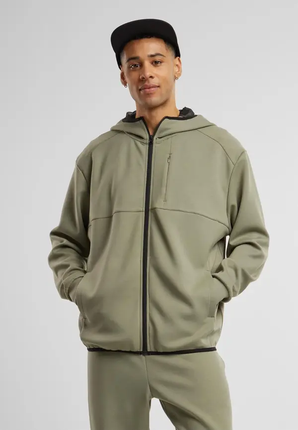 Urban Classics Scuba Zip Pocket Hoody palegreen