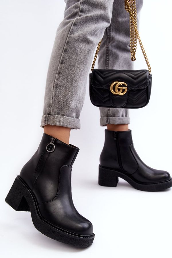 SERGIO LEONE SERGIO LEONE Дамски боти с цип черни ромели