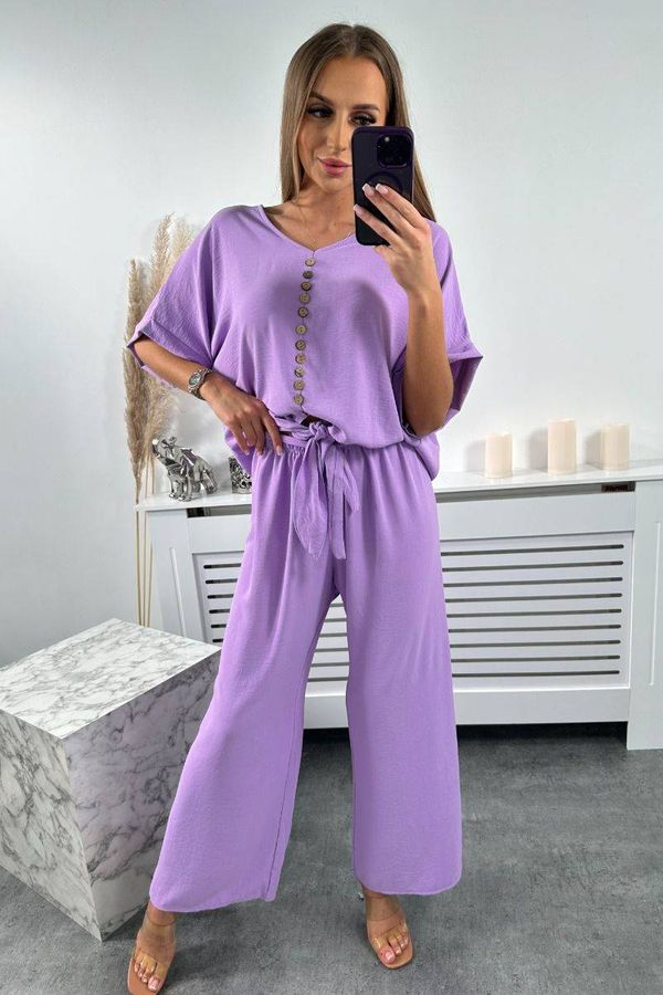 Włoski Set of blouses with trousers light purple