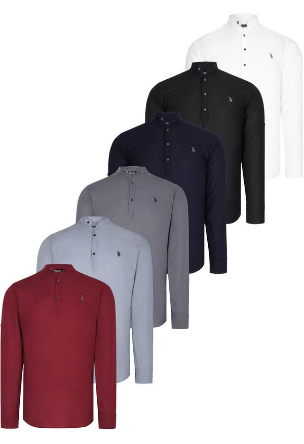 dewberry SET OF SIX G783 DEWBERRY JUDGE COLLAR SHIRT-BLACK-NAVY-ANTHRACITE-GRAY-BURGUNDY-KHAKI