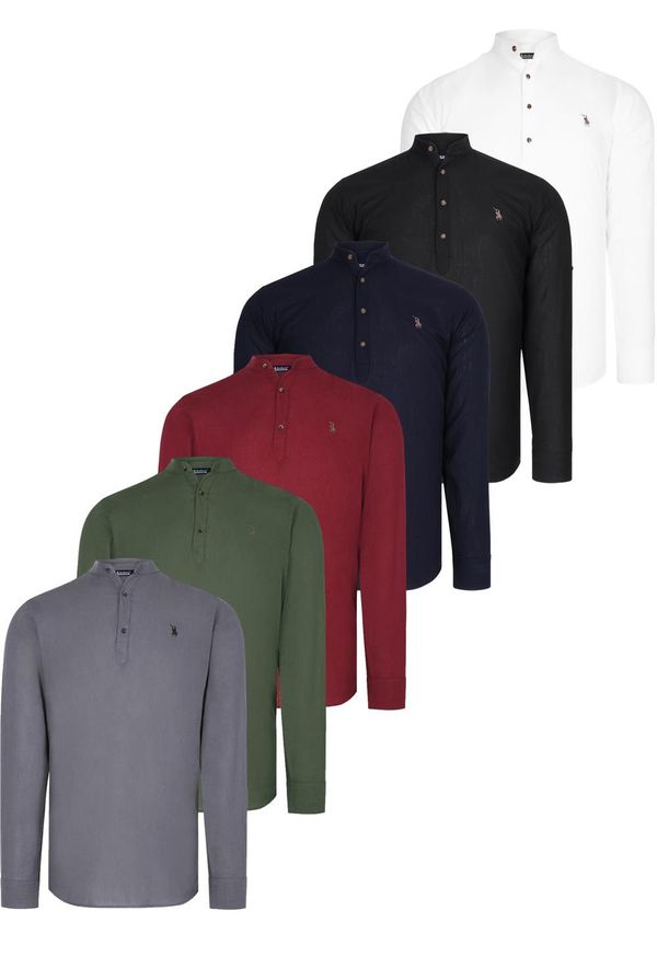 dewberry SET OF SIX G783 DEWBERRY JUDGE COLLAR SHIRT-BLACK-WHITE-NAVY-KHAKI-BURGUNDY-ANTHRACITE