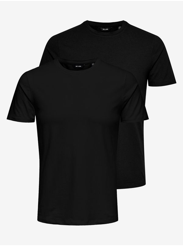 Only Set of two men's basic T-shirts in black ONLY & SONS - Men