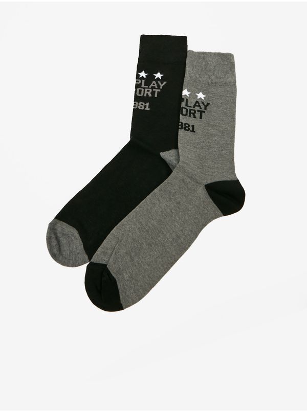 Replay Set of two pairs of men's socks in gray and black Replay - Men