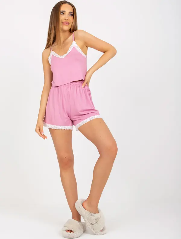 RUE PARIS Set-RV-KMPL-7993.11-pink