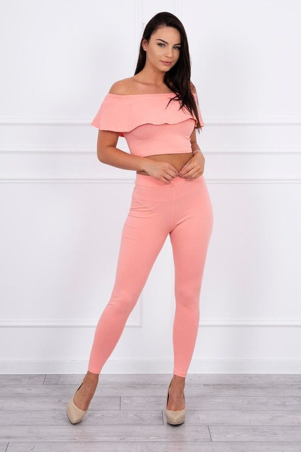 marka niezdefiniowana Set with apricot ruffle