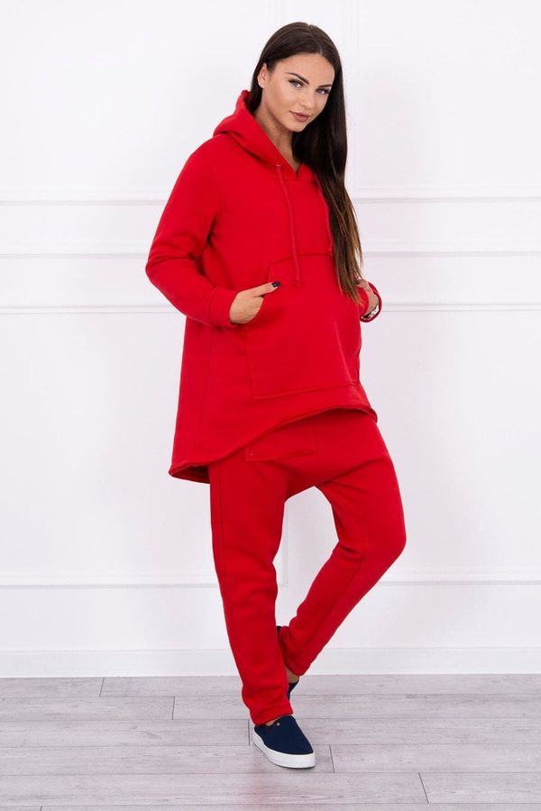 marka niezdefiniowana Set with Baggy trousers red
