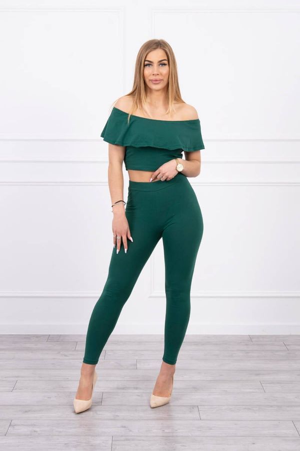 marka niezdefiniowana Set with dark green ruffle