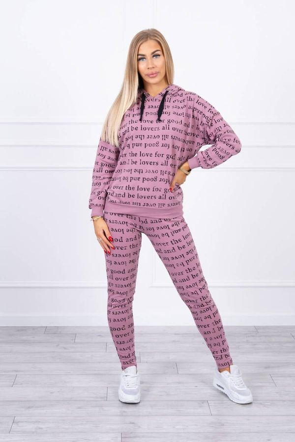 marka niezdefiniowana Set with dark pink print